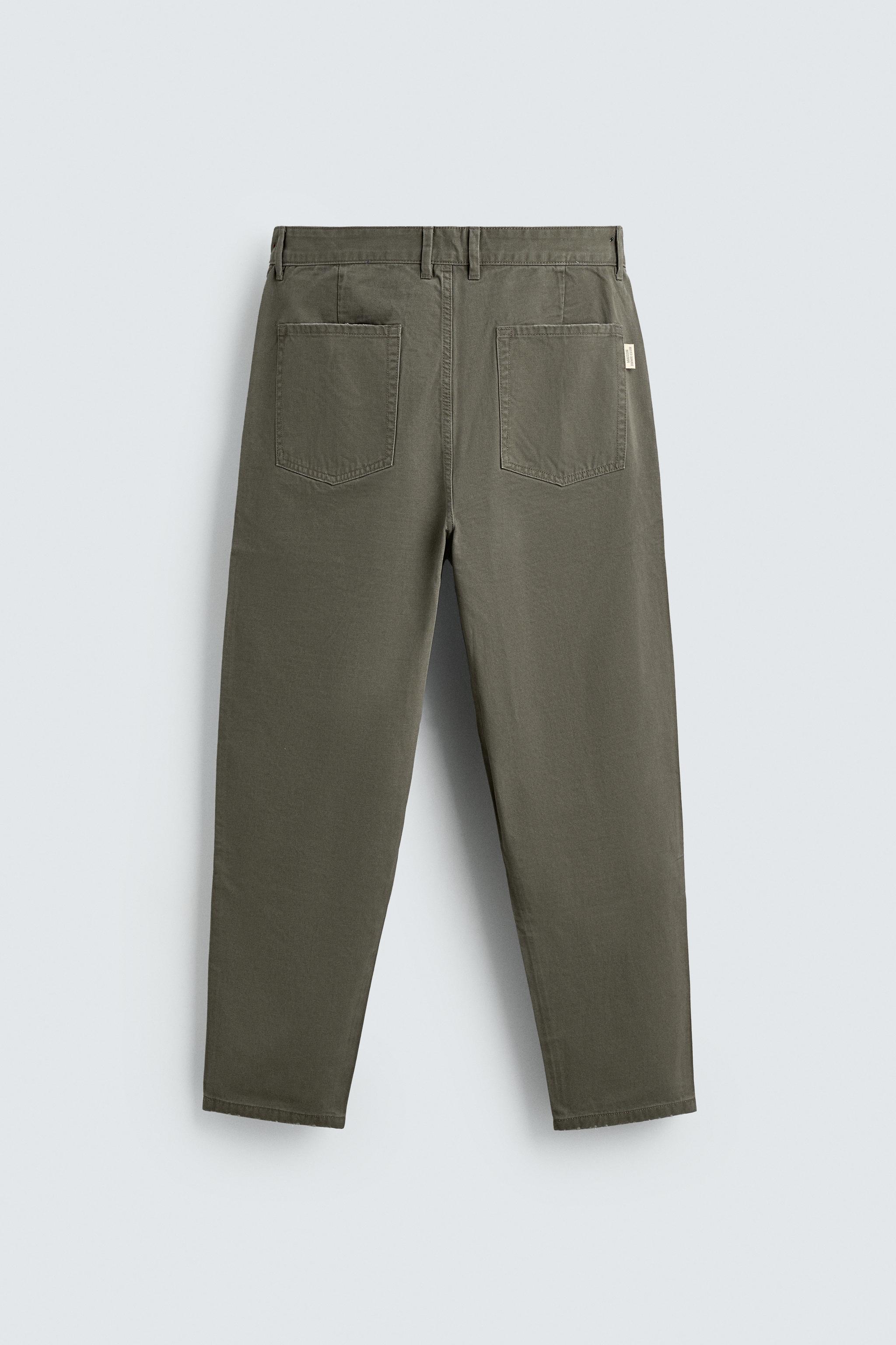 WASHED TAPERED FIT PANTS